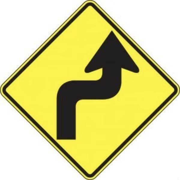 Accuform DIRECTION SIGN RIGHT REVERSE TURN 24 in X FRW286HP - main